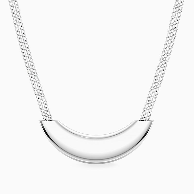 Waves by L'azurde Curved Necklace In Silver - Image 1